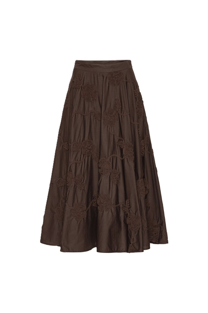 Rock-Rotate-Maxirock-Blumenmuster-lang-braun