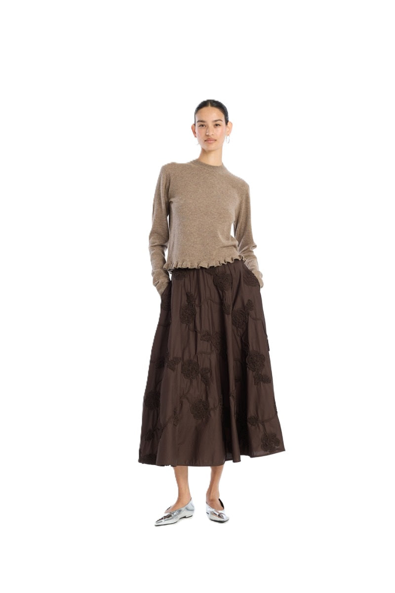 Rock-Rotate-Maxirock-Blumenmuster-lang-braun