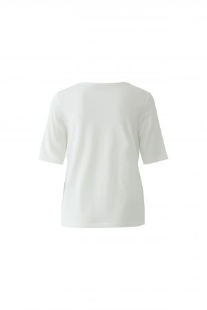 T-Shirt-Oui-weiß-Print-Pailletten-halbarm
