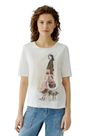 T-Shirt-Oui-weiß-Print-Pailletten-halbarm