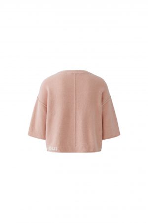 Pullover-Oui-rosa-kurzarm-logo hinten
rundhals