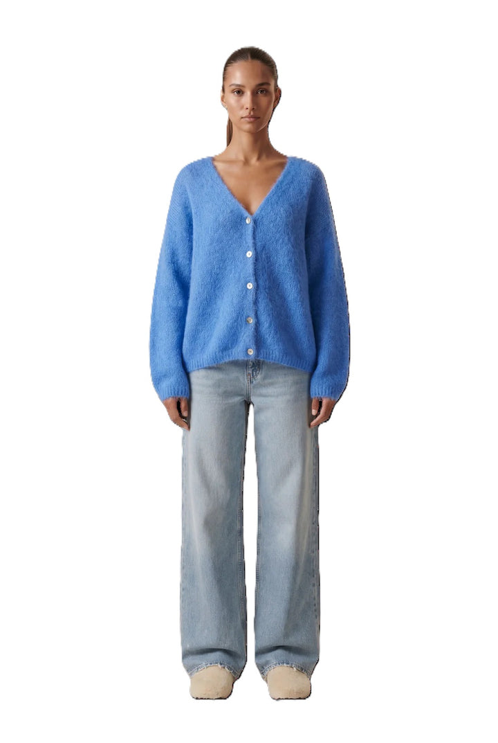 Strickjacke-American Dreams-Cornelia LS Cardigan-blau-Sky blue-Mohair-Knoepfe