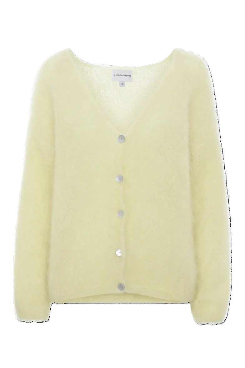 Strickjacke-American Dreams-Cornelia LS Cardigan-light yellow-gelb-Mohair-Knoepfe