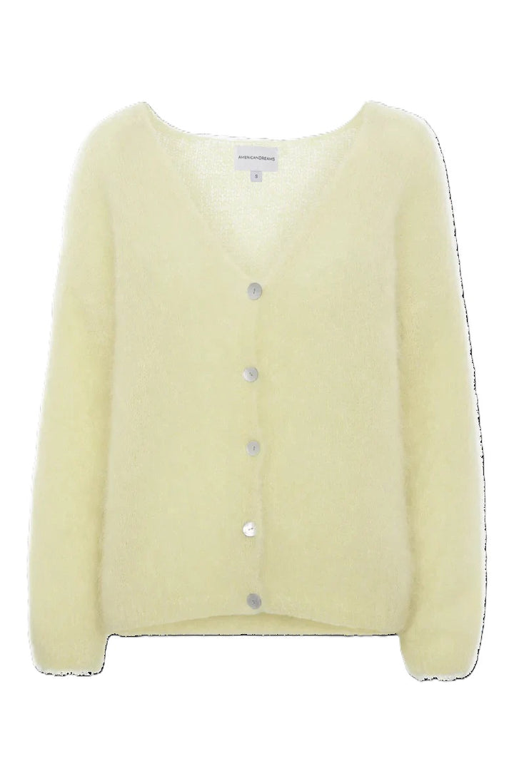 Strickjacke-American Dreams-Cornelia LS Cardigan-light yellow-gelb-Mohair-Knoepfe