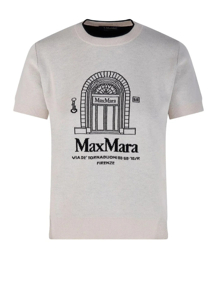 Pullover-S Max Mara-SMMEUFORIA-rundhals-Logoprint-kurzarm