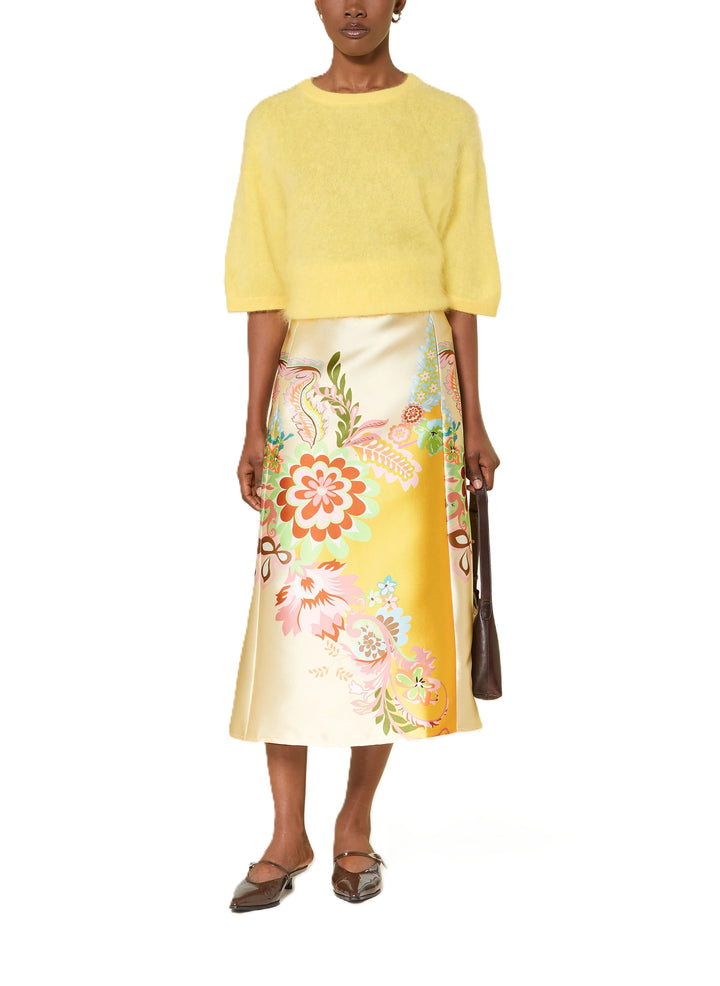 Rock-Herzens-Midirock-Sommer-gelb-hellgelb-buttergelb-blumen-floral-print