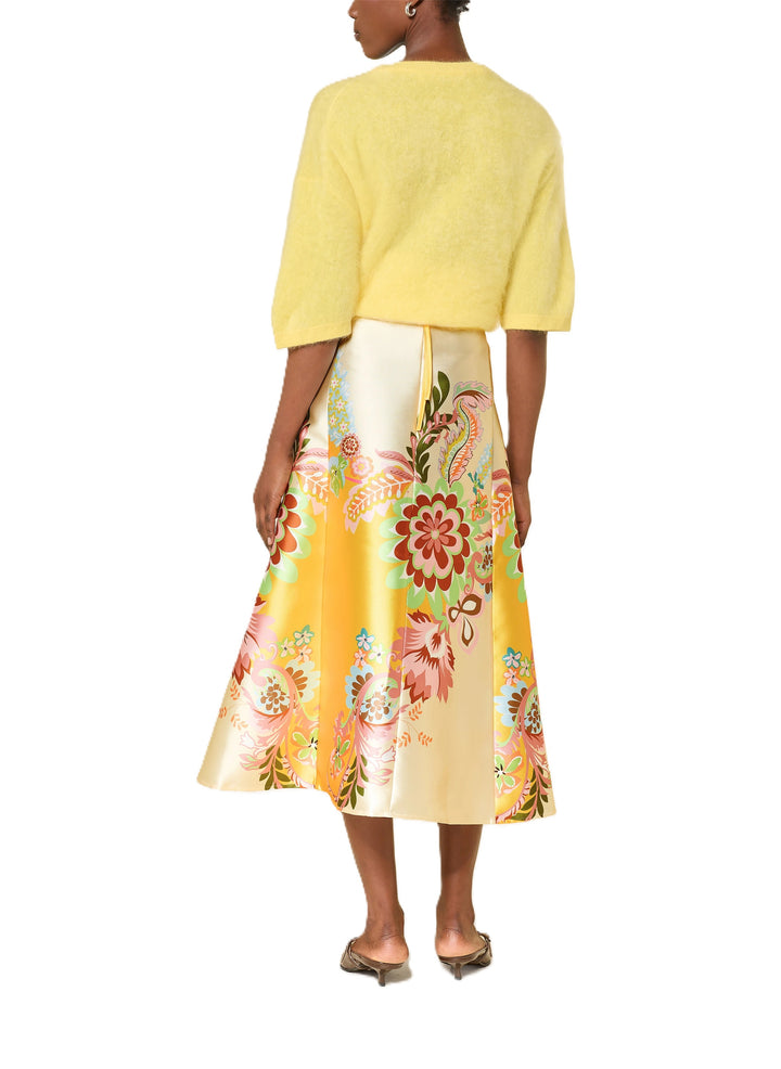 Rock-Herzens-Midirock-Sommer-gelb-hellgelb-buttergelb-blumen-floral-print