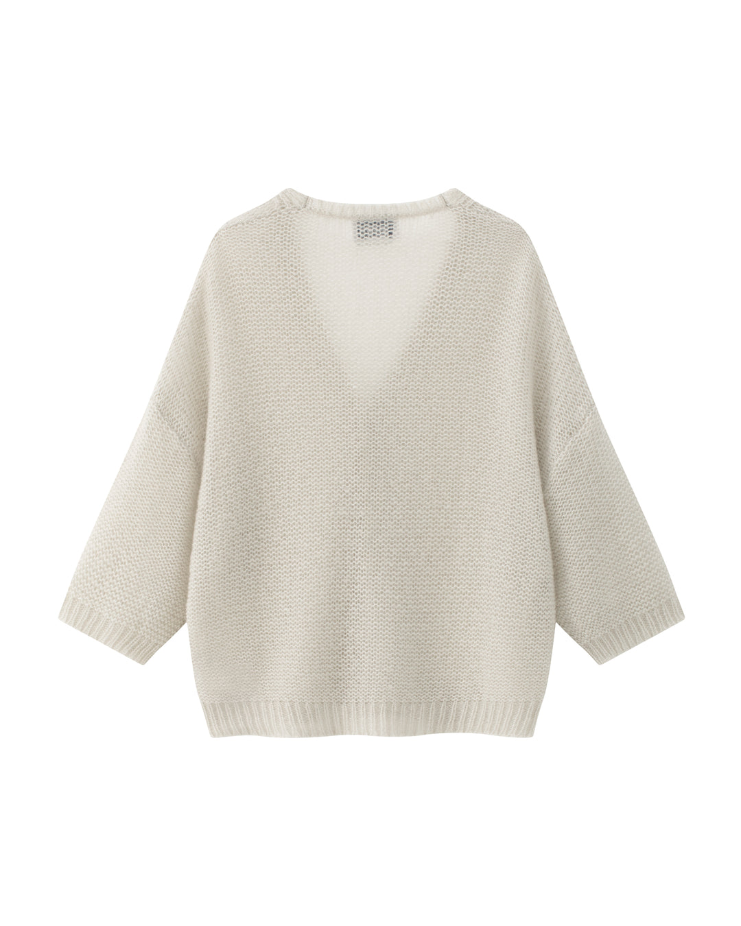 Strickjacke-Lu Ren-Alegra-Kaschmir-Seide-Weicher-Strick-Knöpf-weiter Schnitt-beige-hellgrau