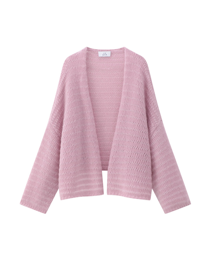 Strickjacke-Lu Ren-Kaschmir-Seide-Weiter -Schnitt-Strick-rosa-pnink-Frühling
