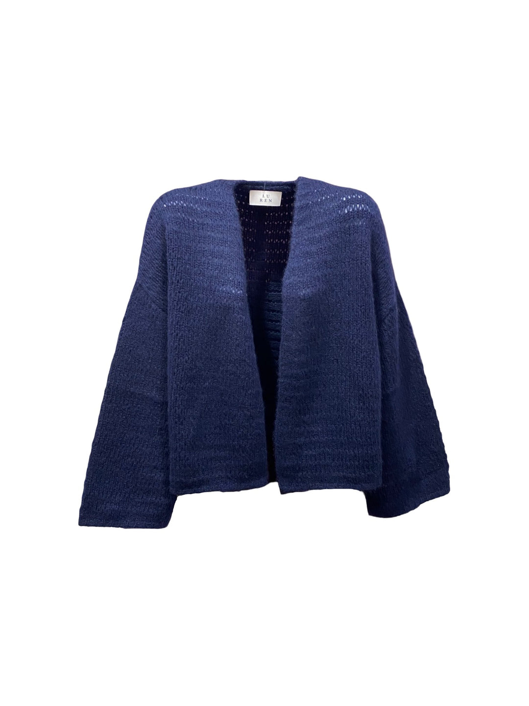 Strickjacke-Lu Ren-Kaschmir-Seide-Weiter -Schnitt-Strick-dunkelblau-navy-Tsuge