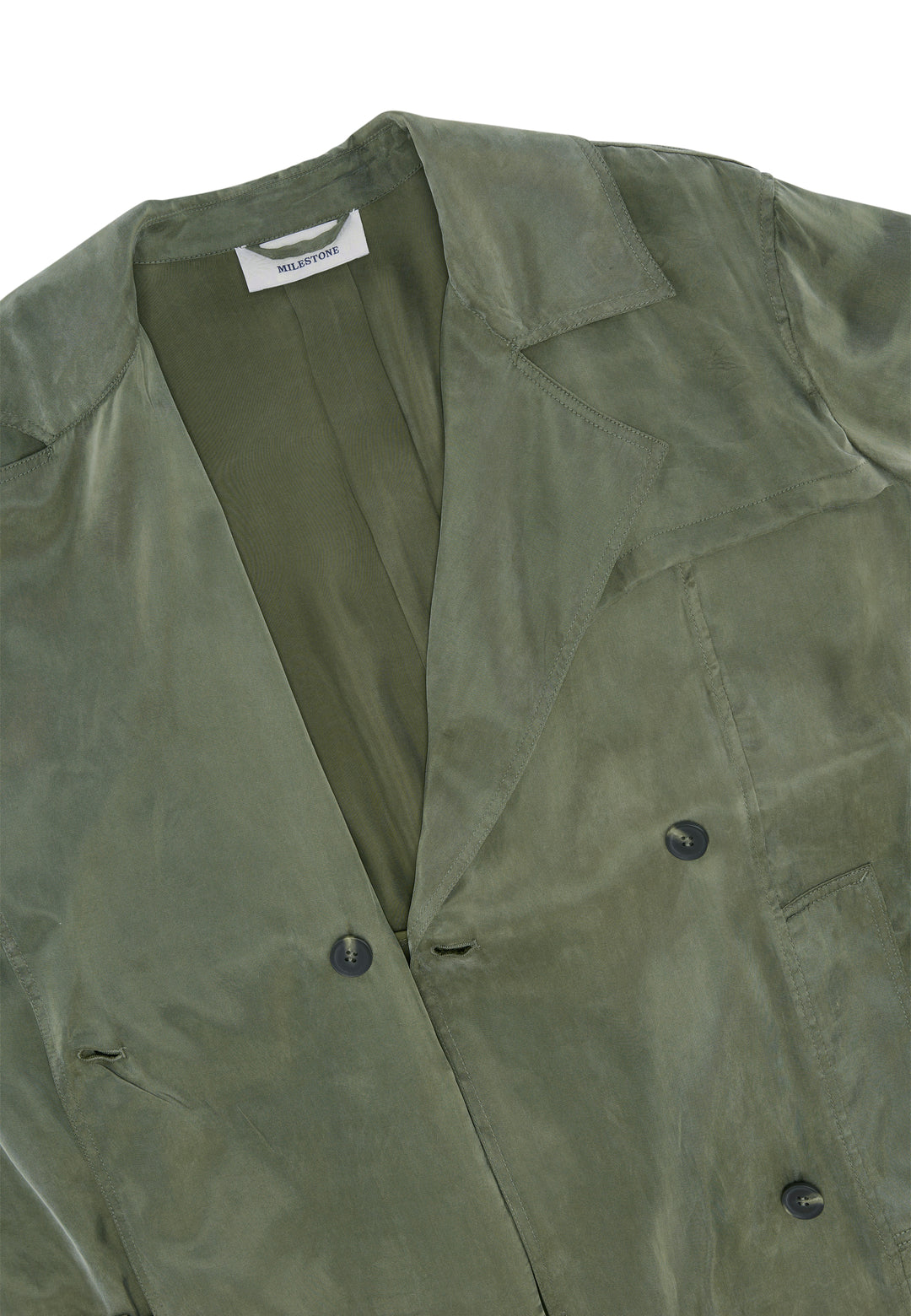 Mantel-Milestone-MSIzzy-Trench-kaki-ungefuettert-Guertel-Kragen 