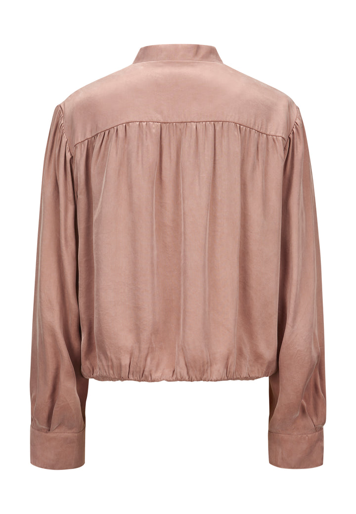 Jacke-Milestone-MSVamp-Zip-seidiger Look-Taschen-Collegekragen-rosa