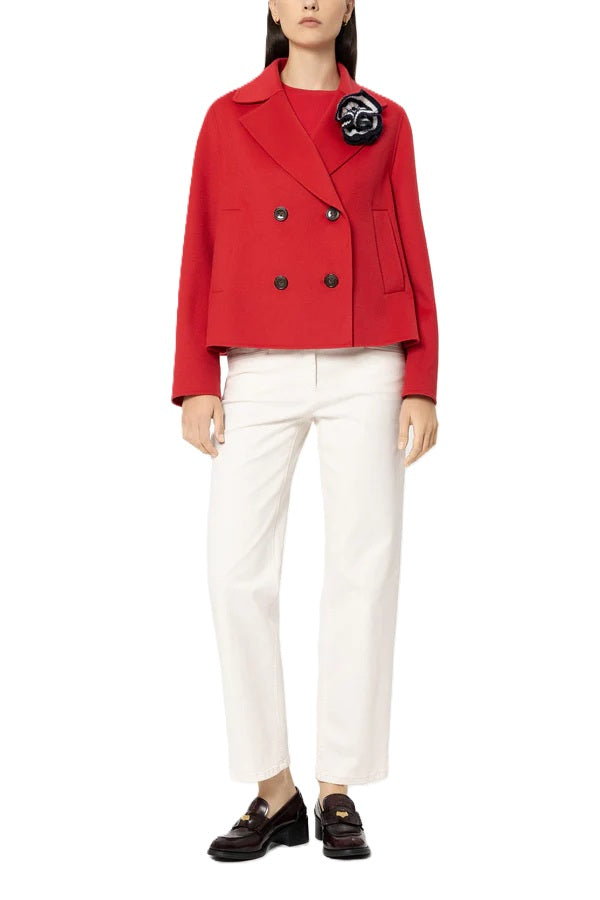 Jacke-Luisa Cerano-Doubleface-Cabanjacke-rot-Doppelreiher-Kragen-Taschen