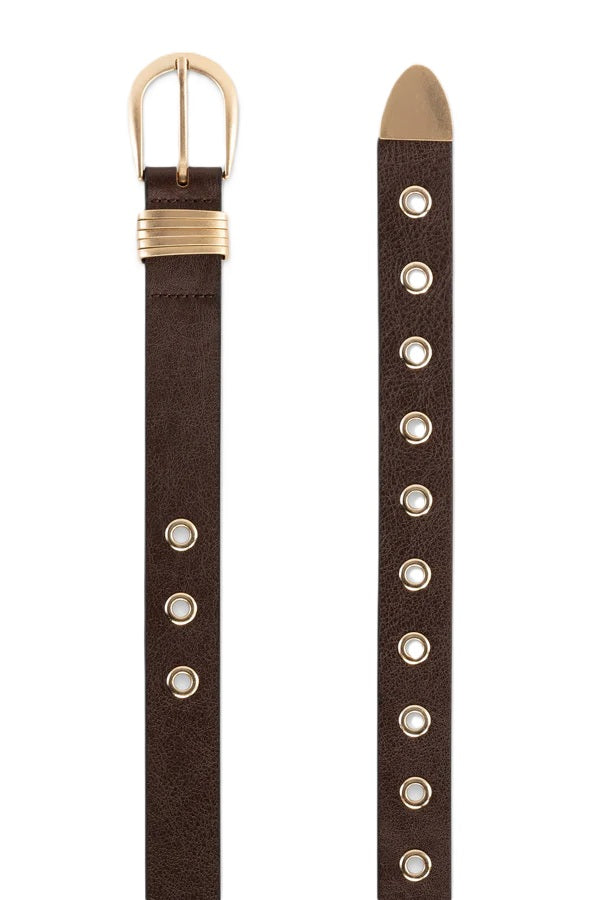 Gürtel-Luisa Cerano-Braun-Goldschließe