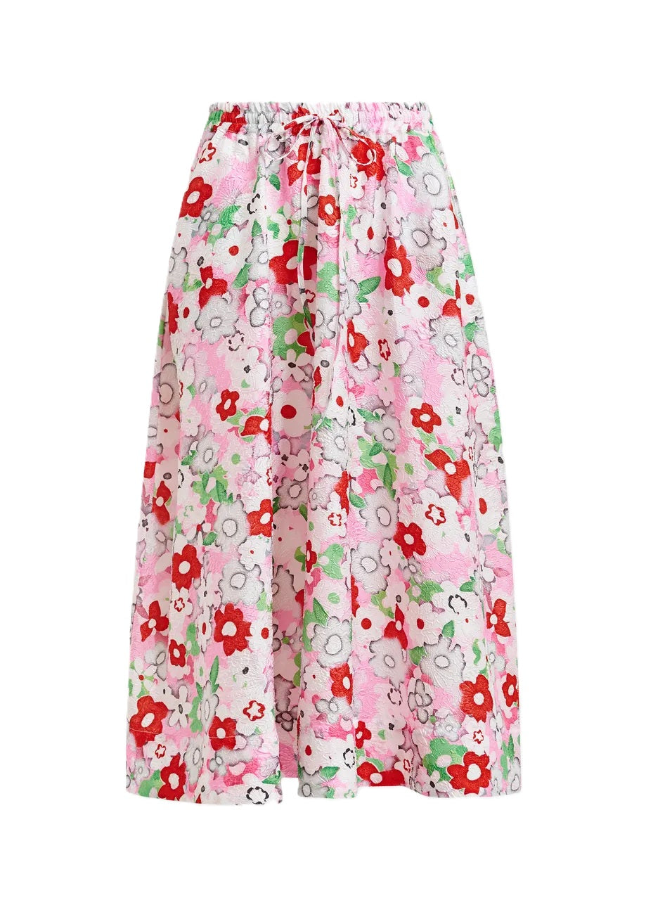 Rock-Essentiel Antwerp-JULIANNE A LINE MIDI-SKIRT-Blumen-Gummizug-mittellang-Taschen