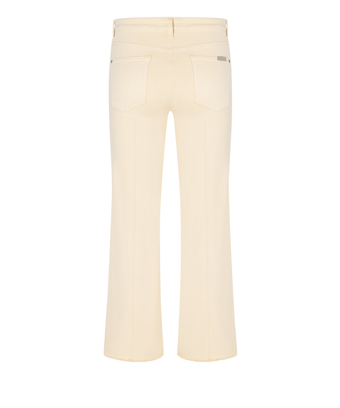 Jeans von Cambio Francesca in buttergelb mit Kick. Die Jeans ist verkürzt und hat Taschen und einen Knopf. 