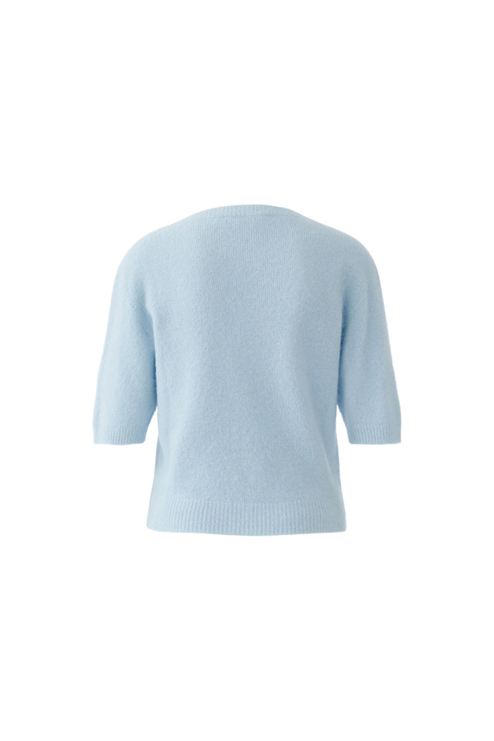 Pullover-Oui-Kurzarm-flauschig-hellblau-blau-alpaka