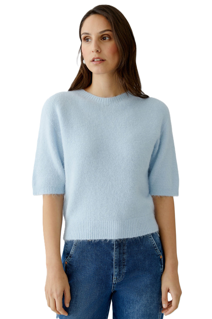 Pullover-Oui-Kurzarm-flauschig-hellblau-blau-alpaka