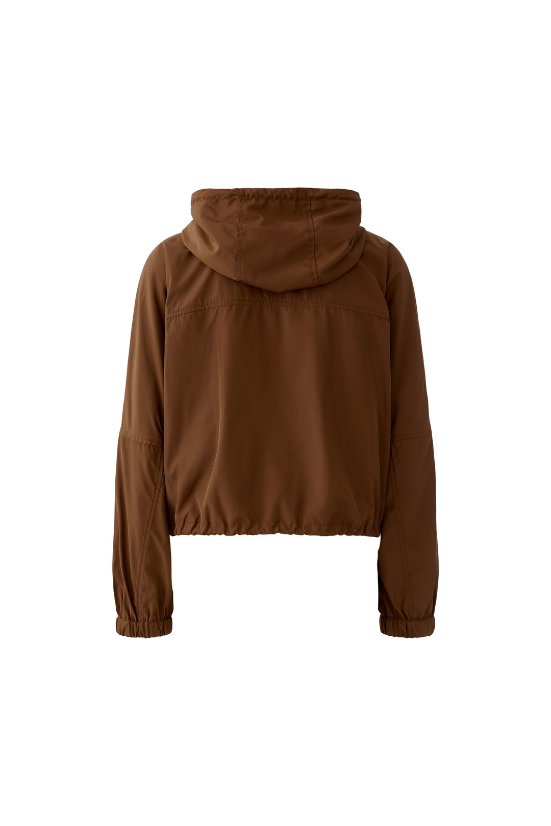 Jacke-Oui-Regenjacke-Reißverschluss-Kapuze-Kordeln-braun