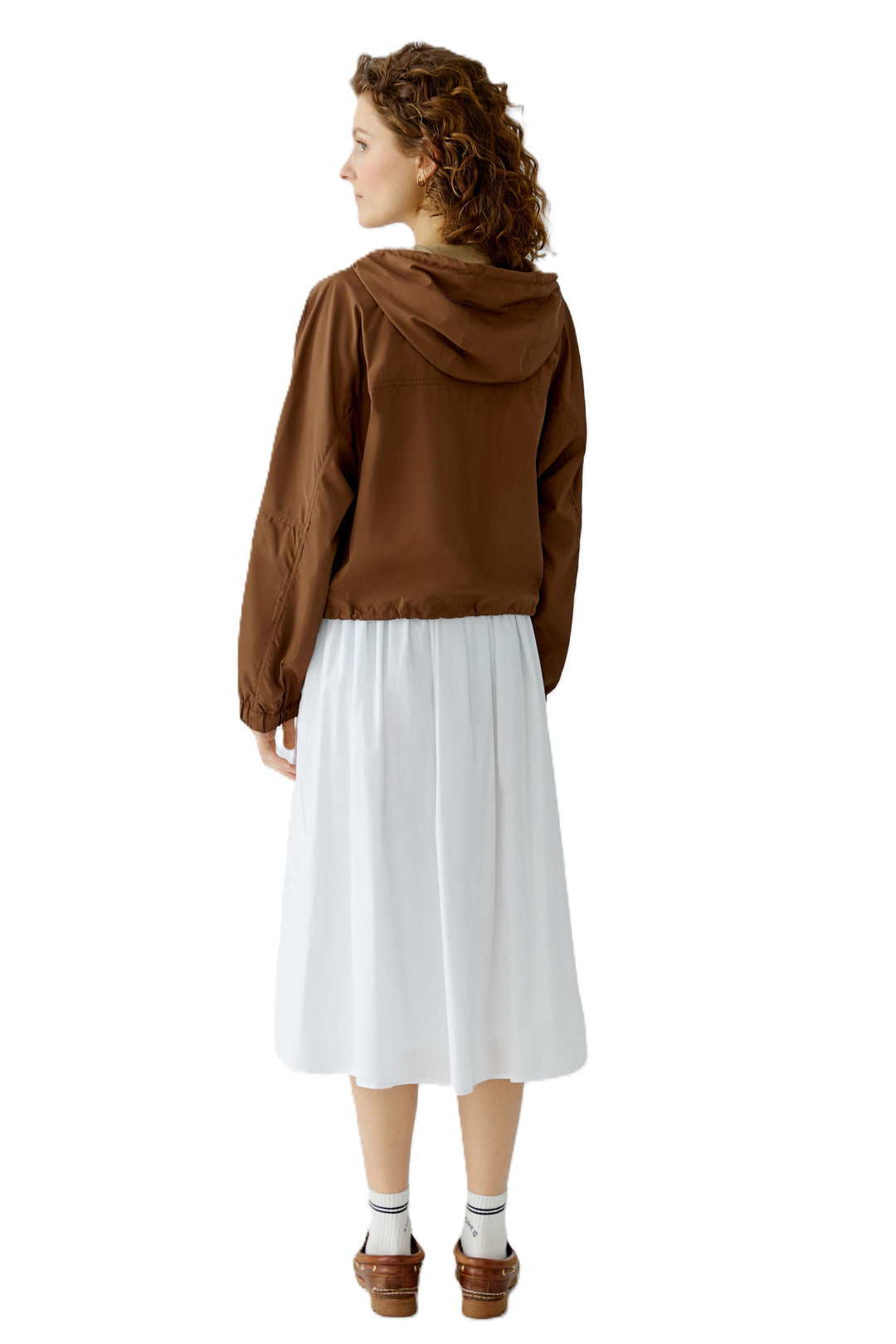 Jacke-Oui-Regenjacke-Reißverschluss-Kapuze-Kordeln-braun