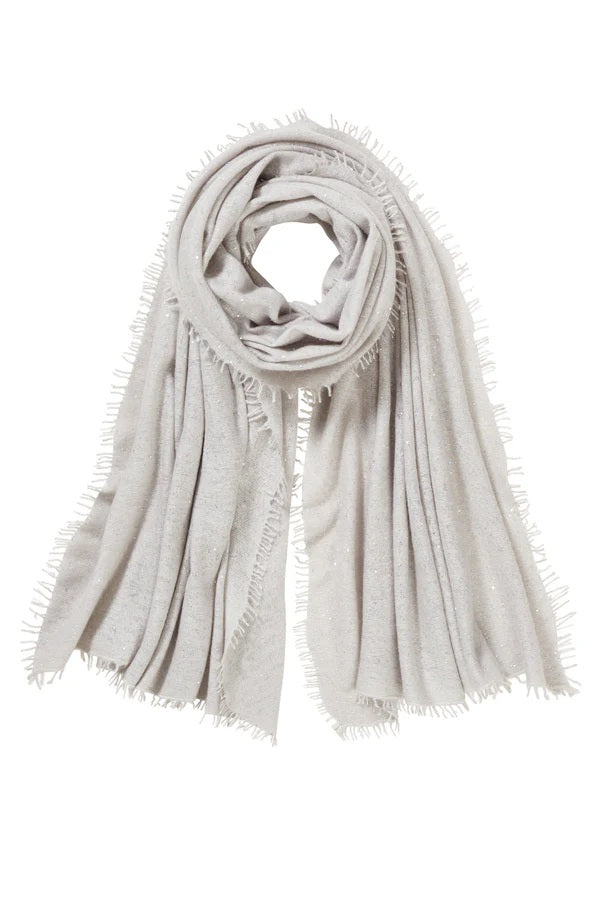 Schal-PUR SCHOEN-Galactic stars bleu-glitzer-groß-hellgrau