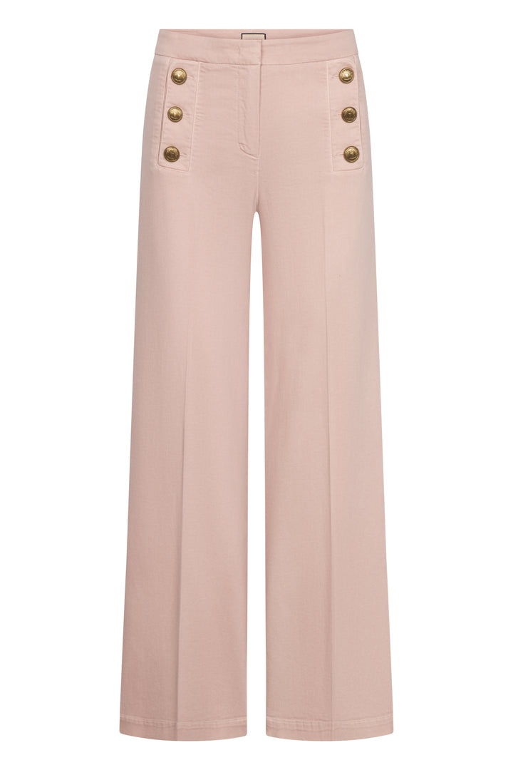 Hose-lang-Seductive-rosa-Goldknöpfe-gerade