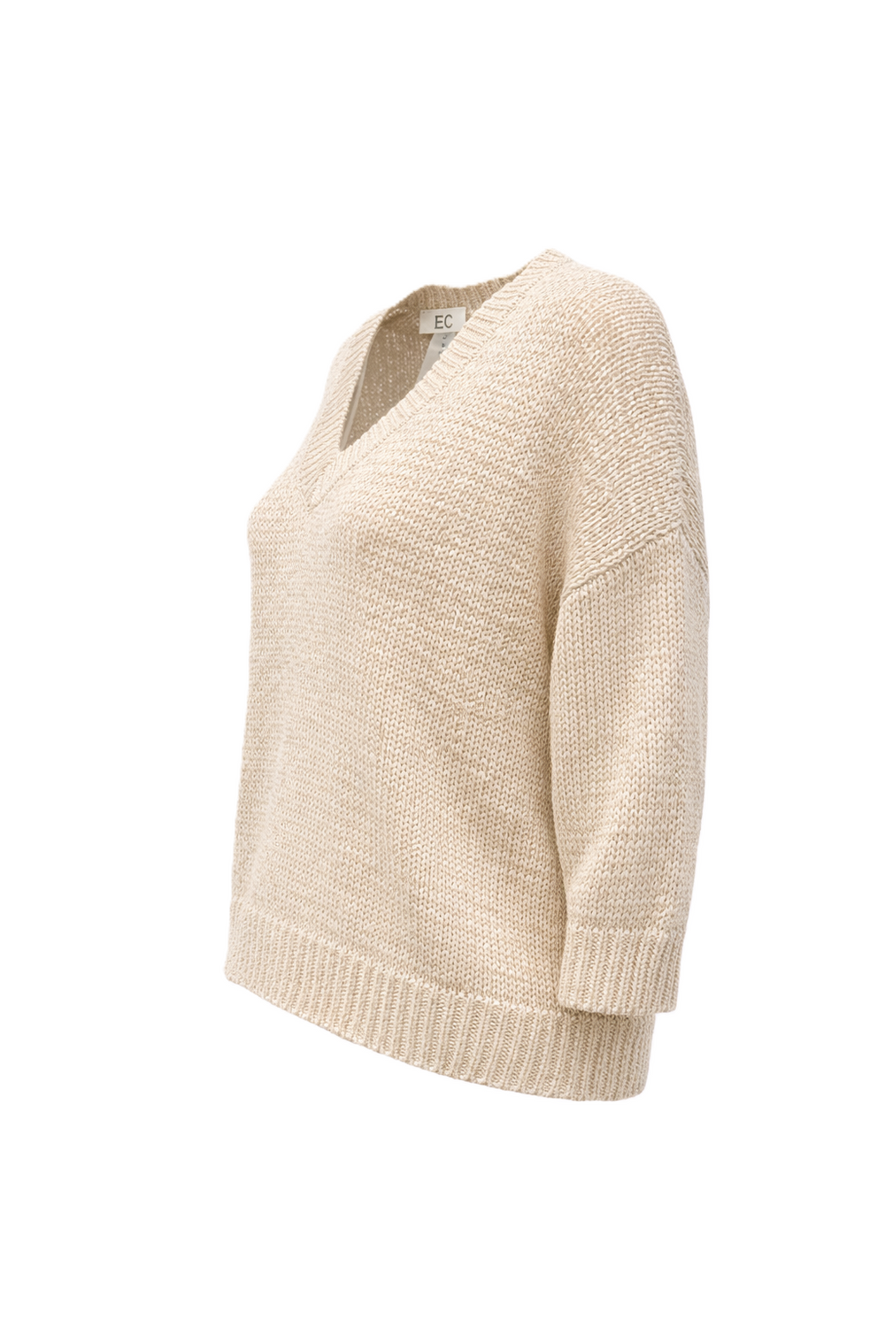 Halbarm-FFC Fashion-Strick-Baumwolle-Beige