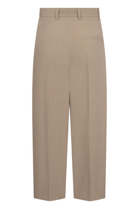 Hose-Rossi-Noa Crop-Bundfaltenhose-Anzugshose-braun-beige-Verkürztes Bein-O-Shape