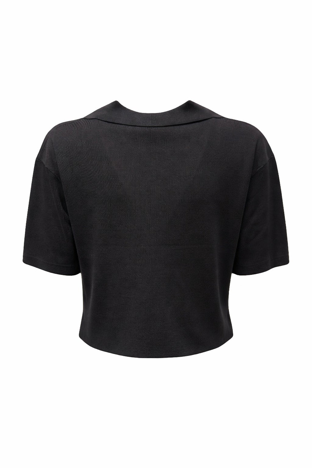 Strickpolo von FFC in Leinen. Das Shirt ist dunkelblau und hat einen Halbarm 