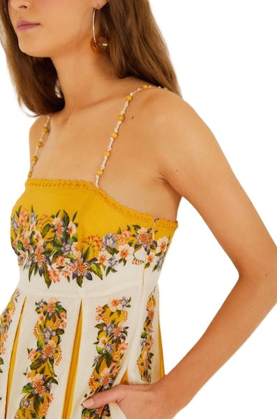 Kleid-Farm-Rio-HILO-STRIPES-maxi-lang-Sommerkleid-Spagettiträger-blumen-print-gelb