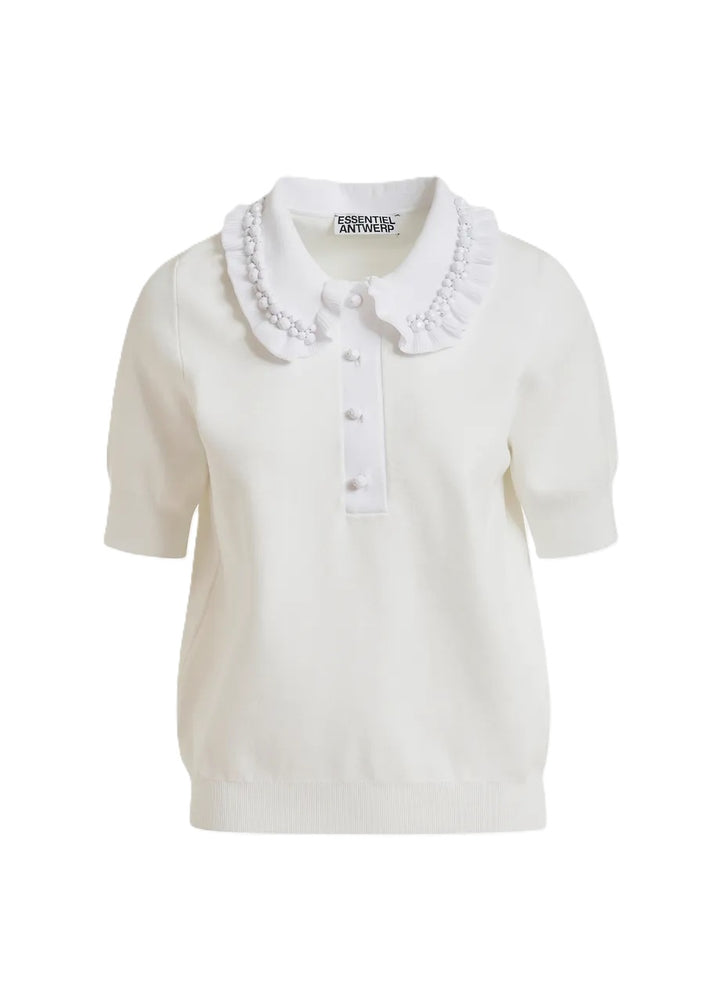 Shirt Essentiel Antwerp JEWELRY EMBROIDERED KNIT POLO