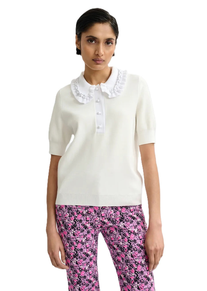 Shirt Essentiel Antwerp JEWELRY EMBROIDERED KNIT POLO