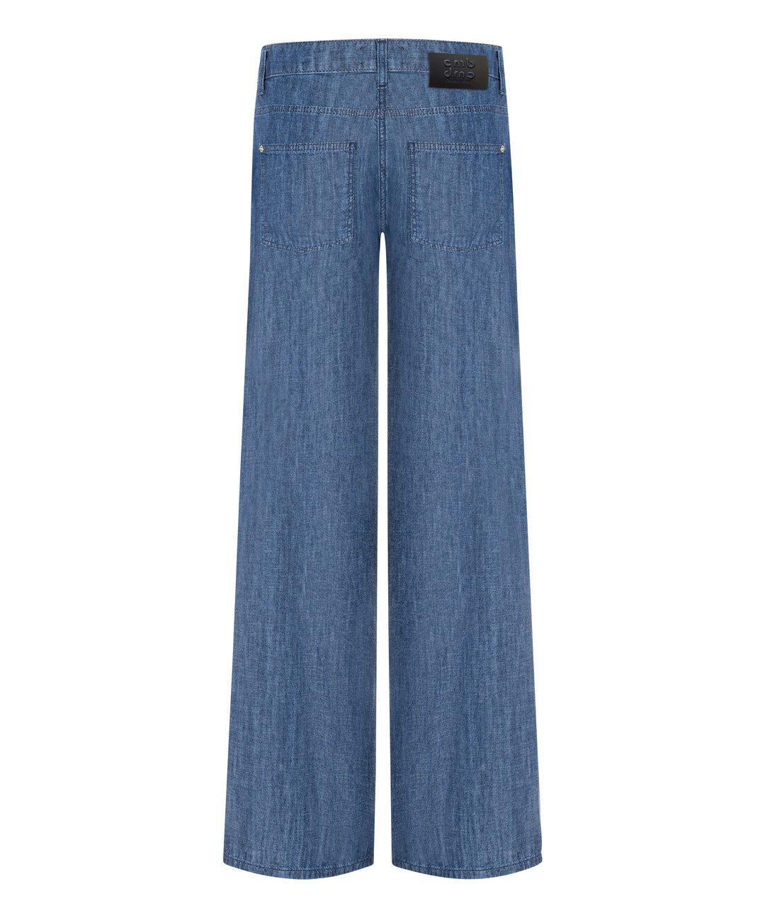 Hose Baggy von Cambio aus einem leichten und dünnen Stoff. Jeans mit Taillenband und gerader Form mit weitem Bein in blau. 