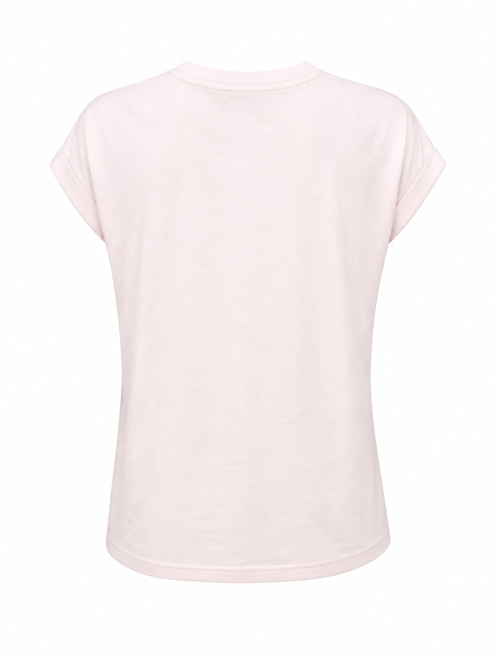 Hellrosa Basic T-Shirt mit kurzen Ärmel aus Baumwolle und mit einem Rundhals Ausschnitt. Vorne hat es eine Print mit drei Summer Grils.