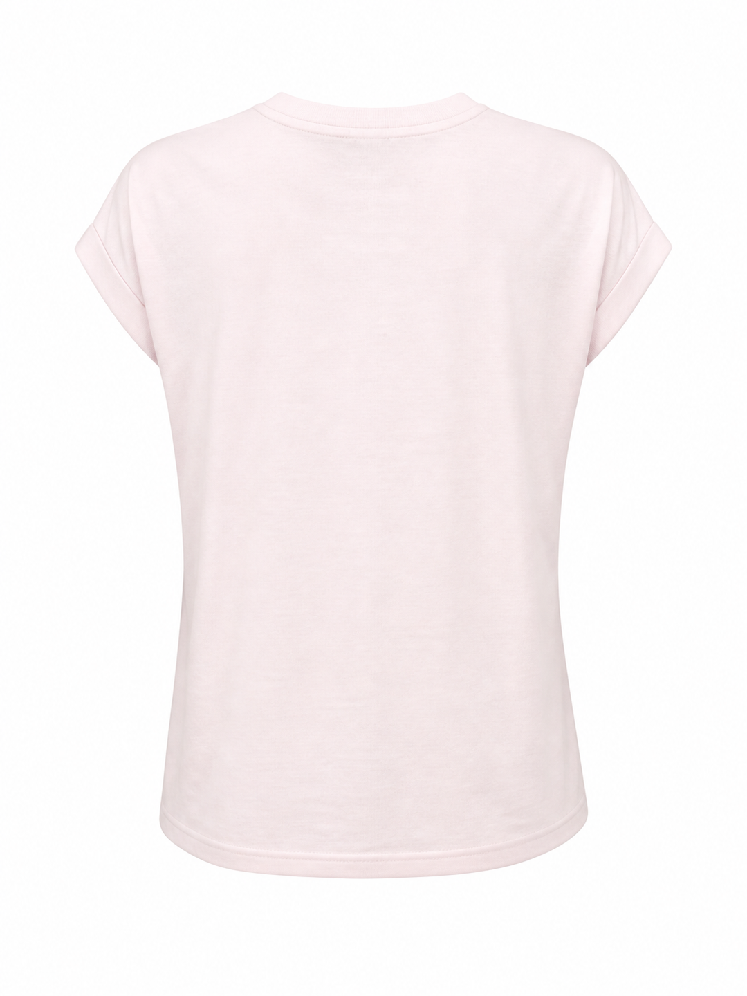 Hellrosa Basic T-Shirt mit kurzen Ärmel aus Baumwolle und mit einem Rundhals Ausschnitt. Vorne hat es eine Print mit drei Summer Grils.