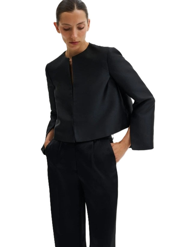 Blazer Malina Ruthie Slit-Sleeve Satin Blouse