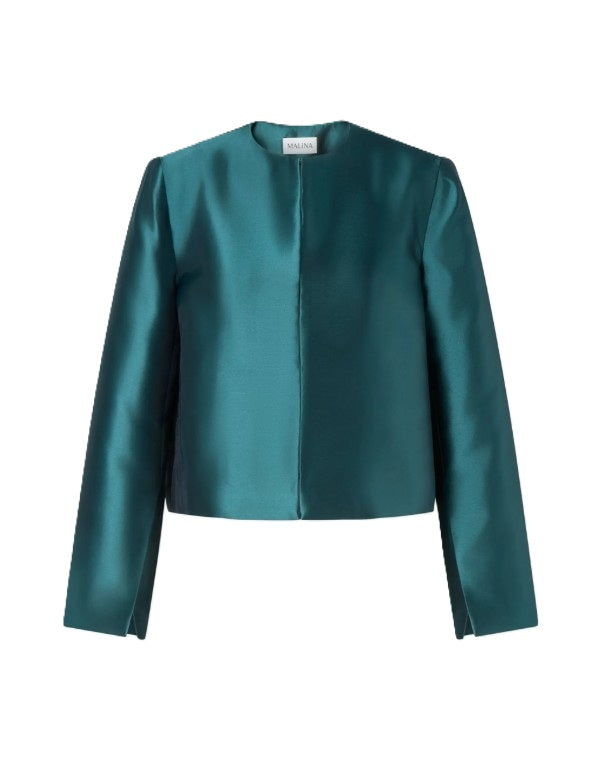 Blazer Malina Ruthie Slit-Sleeve Satin Blouse