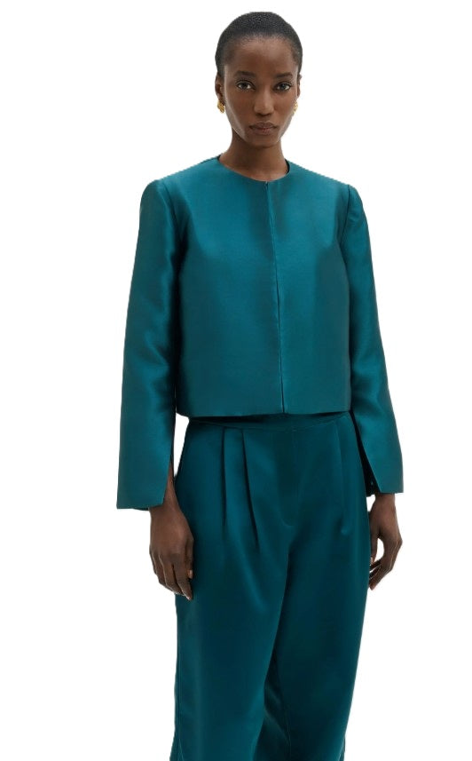 Blazer Malina Ruthie Slit-Sleeve Satin Blouse