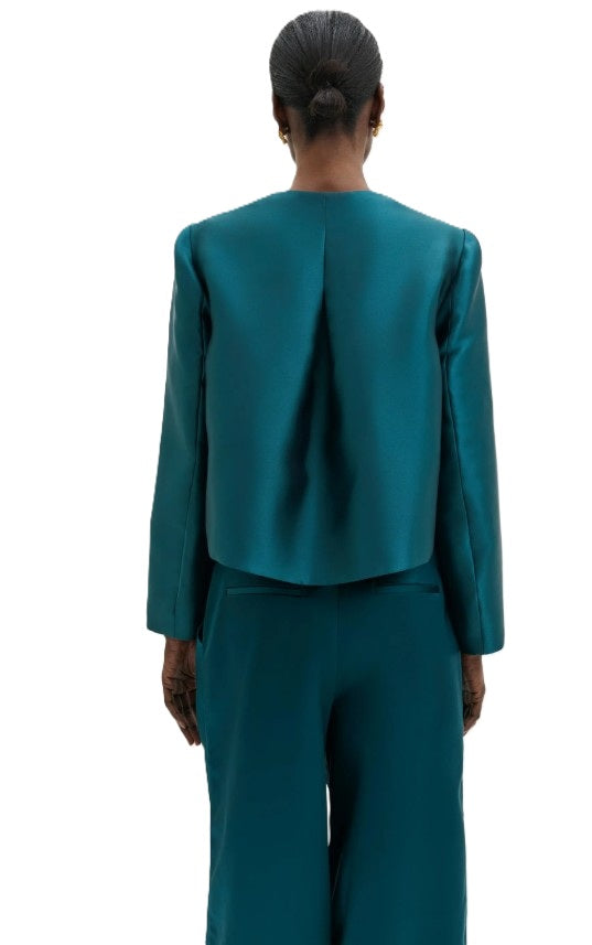 Blazer Malina Ruthie Slit-Sleeve Satin Blouse