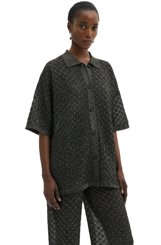 Bluse Malina Moa Oversized Pointelle Knitted Shirt