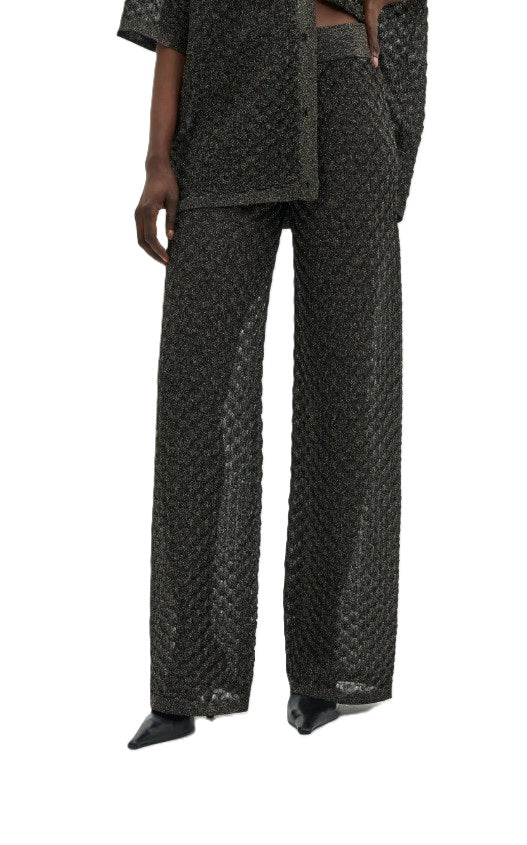 Hose Malina Alissa Wide-Leg Pointelle Knitted Pants