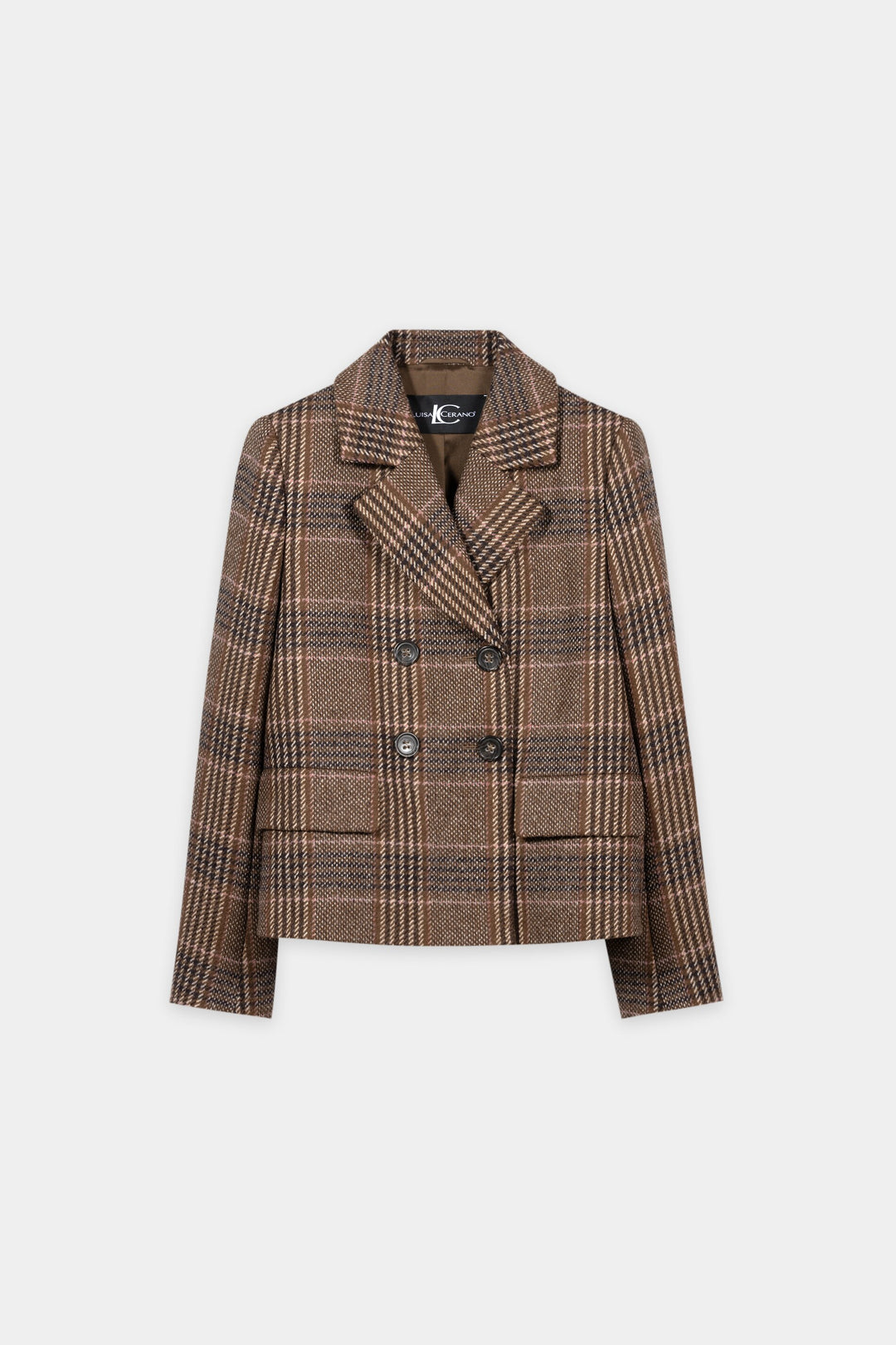 Karo-Blazer aus Woll-Mix