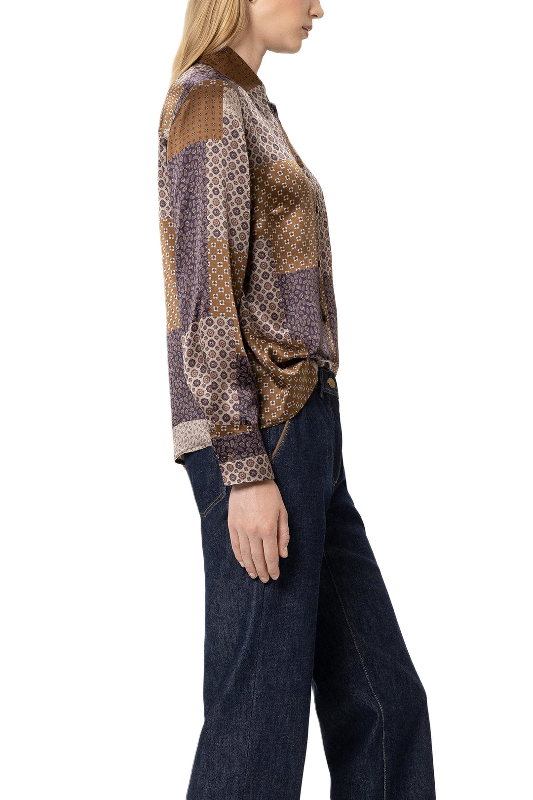 Bluse Luisa Cerano Hemdbluse mit Pattern-Print