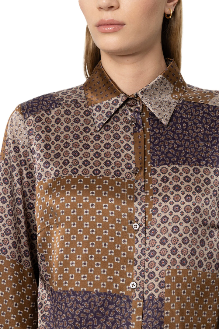 Bluse Luisa Cerano Hemdbluse mit Pattern-Print