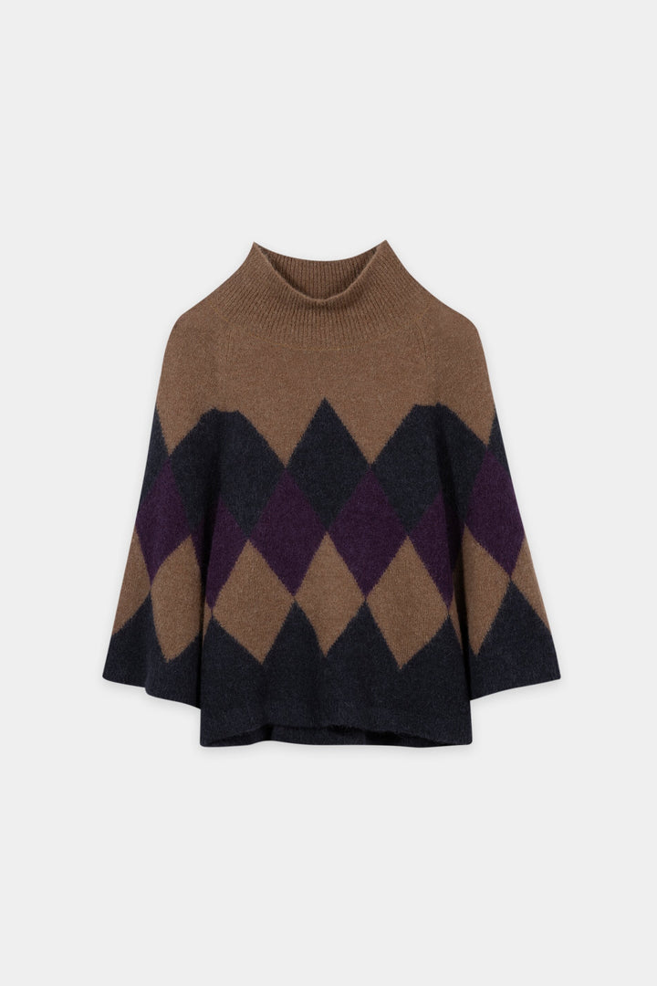 Cape-Pullover mit Muster