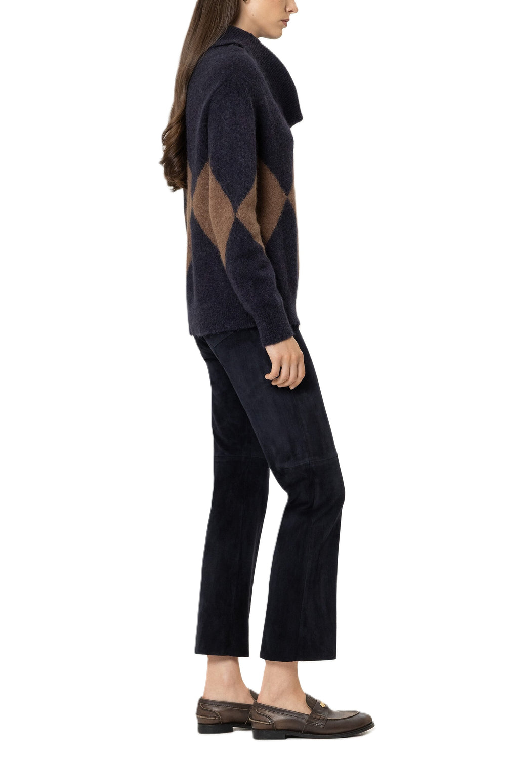 Hose Luisa Cerano Veloursleder-Straightleg-Pants