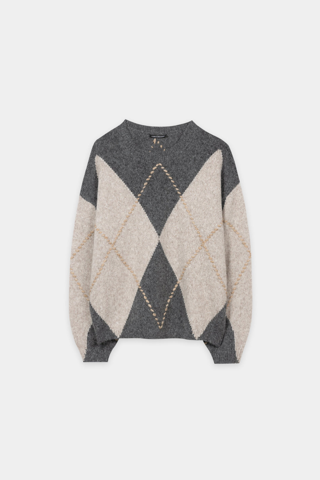 Alpaka-Mix-Pullover mit Muster