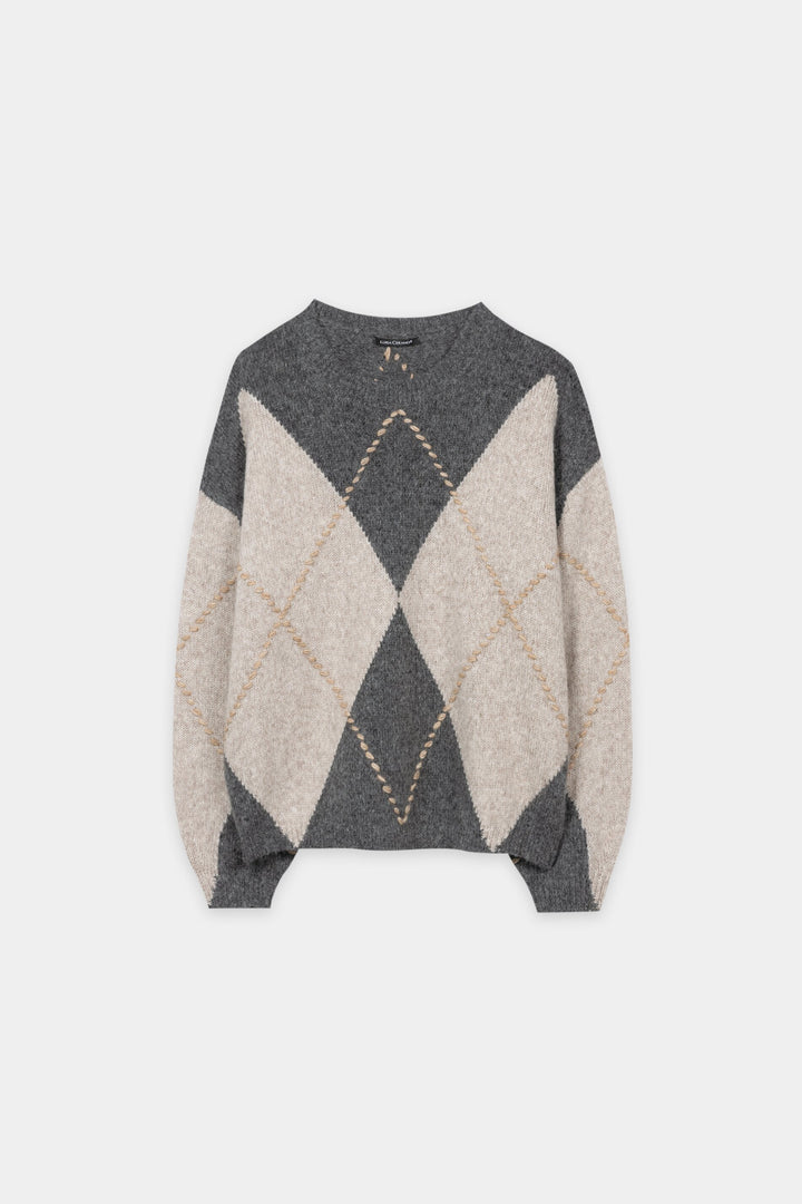 Alpaka-Mix-Pullover mit Muster