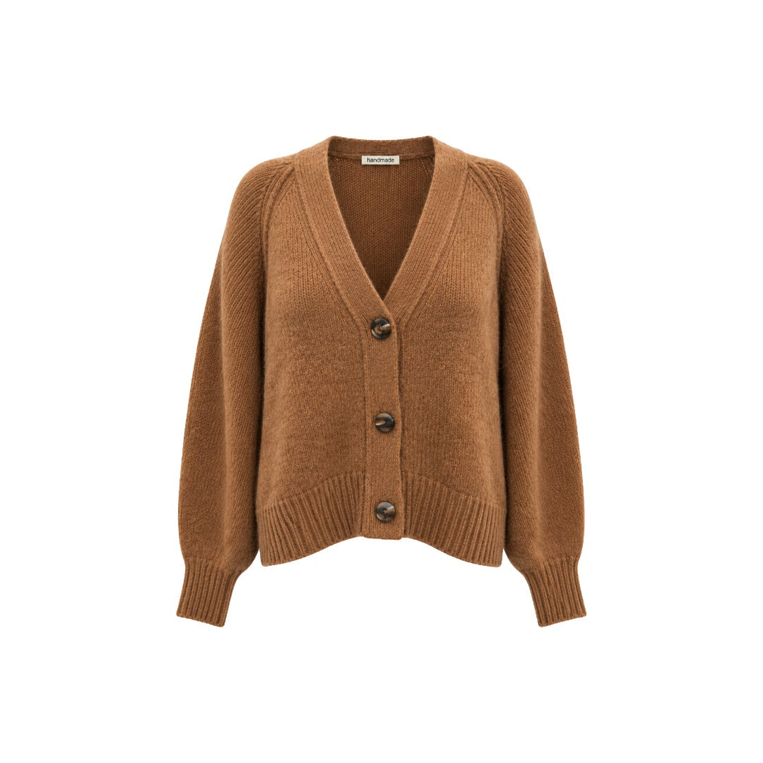 Strickjacke Handmade V-Neck Raglan