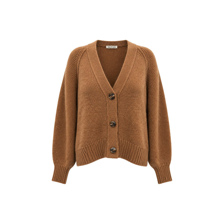 Strickjacke Handmade V-Neck Raglan